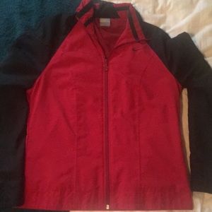 Red and Black Nike light jacket